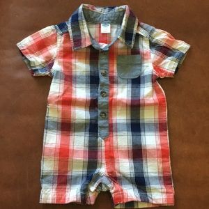 LAST CALL 🎉 Red white & blue plaid romper